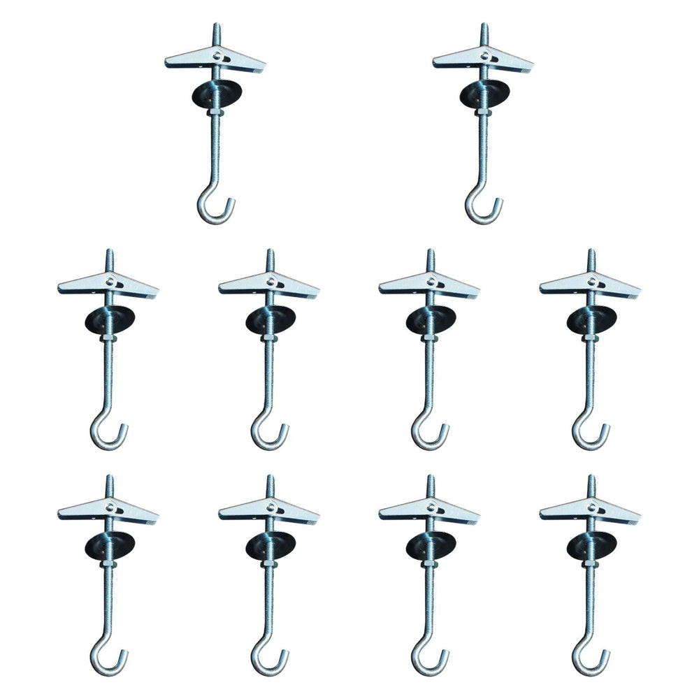 Crofta 10 Pieces M5x9 cm Plasterboard Ceiling Hooks for Drywall Cavity Hollow Brick