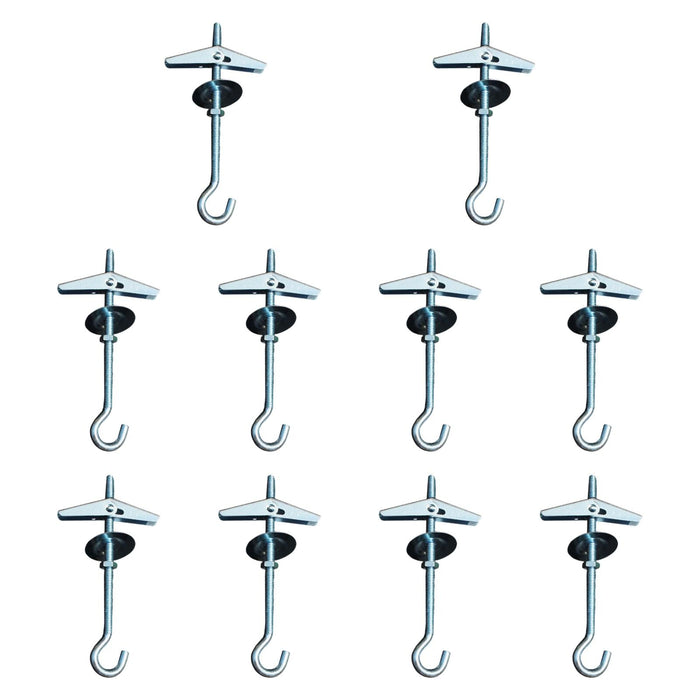 Crofta 10 Pieces M5x9 cm Plasterboard Ceiling Hooks for Drywall Cavity Hollow Brick