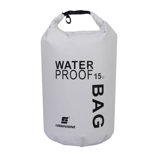 Crofta 15L Waterproof Dry Bag Pouch for Camping Boating Fishing Rafting White