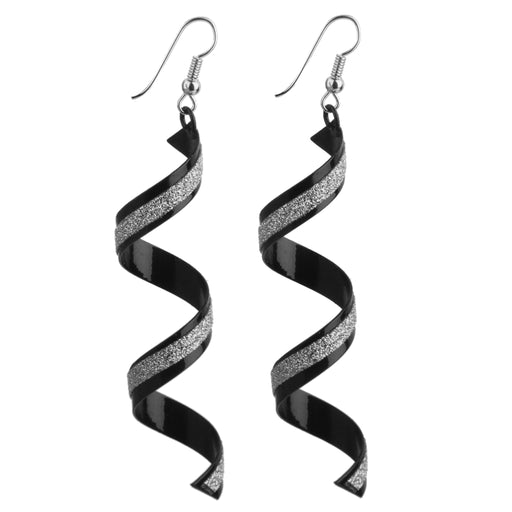 Crofta 1 Pair Fashion Women Lady Twisted Wire Frosted Dangle Earrings - Black