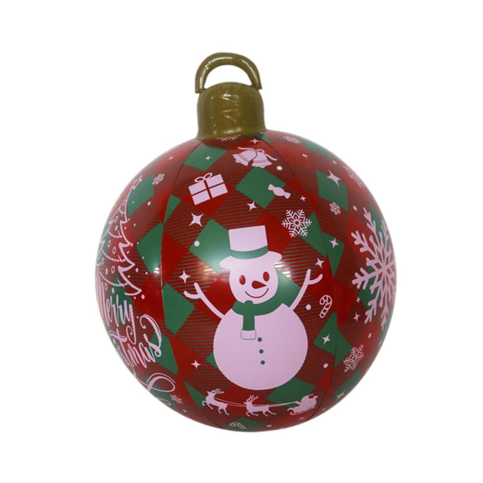 Crofta 19inch PVC Inflatable Christmas Ball Ornament Accessory Versatile Xmas Decor Style E