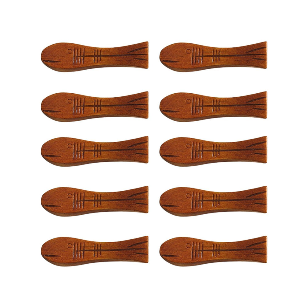 10 Pieces Wooden Chopstick Holders Chopstick Rest for Hotels Spoon Tableware Small fish