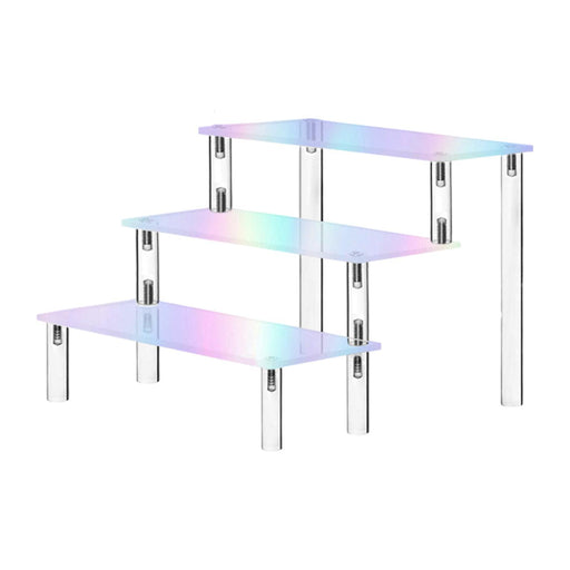 Crofta Acrylic Display Riser Jewelry Display Riser Shelf for Candy Figurine Dessert 3 Layers