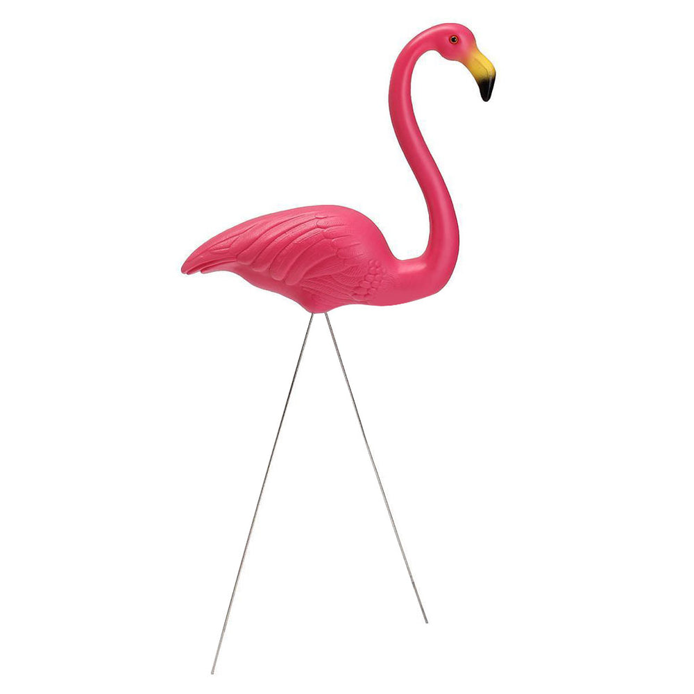 Crofta 2 Piece Looking Up and Down Flamingo Plastic Yard Garden Ornaments Props Pink