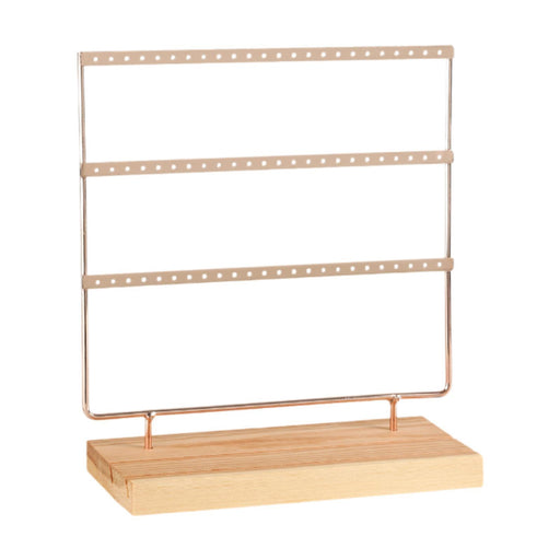 Crofta Jewelry Stand 72 Holes Jewelry Organizer for Home Decor Dressing Table Store Rose Gold