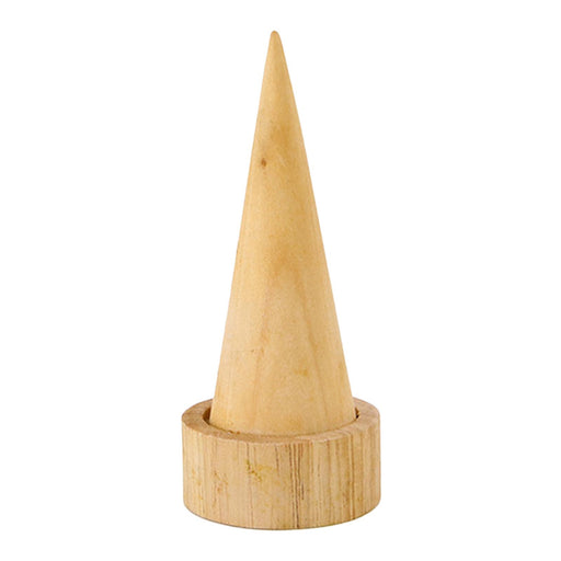 Crofta Cone Shaped Rings Holder Jewelry Holder for Retail Stores Countertop Selling wood color