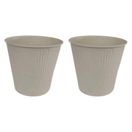 Crofta 2 Pieces Flower Buckets Sculpture Gift Flower Pots for Garden Desktop Office White