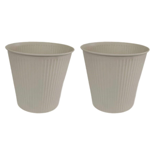 Crofta 2 Pieces Flower Buckets Sculpture Gift Flower Pots for Garden Desktop Office White