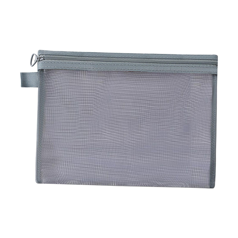 Crofta Portable Mesh Travel Bag Cosmetic Pouch Bag for Offices Toiletries Gray M