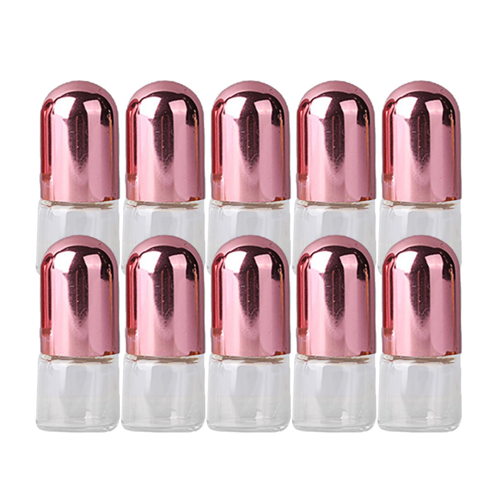 Crofta 10x Essential Oil Roller Bottles Clear Glass Roll On Perfume Bottles Mini 1ml