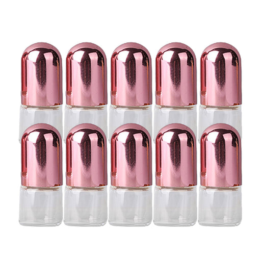 Crofta 10x Essential Oil Roller Bottles Clear Glass Roll On Perfume Bottles Mini 1ml