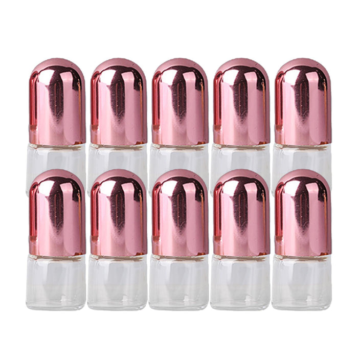 Crofta 10x Essential Oil Roller Bottles Clear Glass Roll On Perfume Bottles Mini 1ml