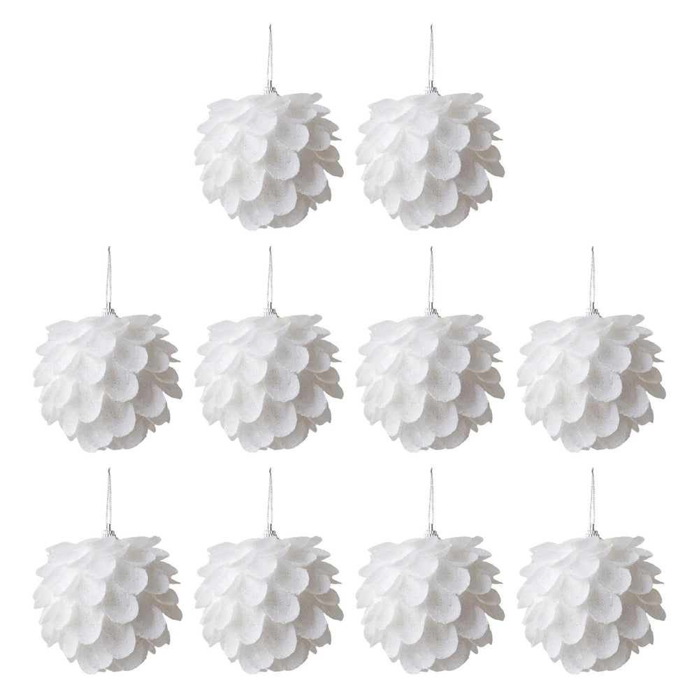 Crofta 10Pcs Christmas Balls Ornaments Charm Pendants for Holiday New Year Wedding Petals