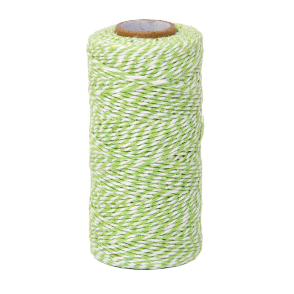 Crofta 100M Wrap Gift Cotton Rope Ribbon Twine Rope Cord String Light Green, White