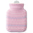 Crofta Silicone Hot Water Bottle with Hand Pocket Cover Hand Warmer for Women Pink