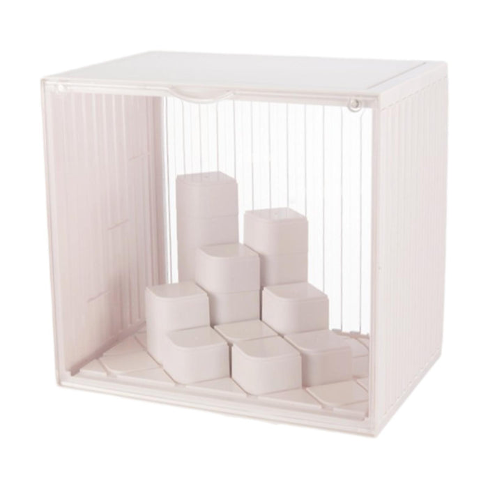 Crofta Showcase Stackable Dustproof Figures Display Stand Storage Case Display Case white