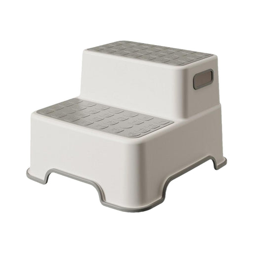 Step Stool for Kids Sturdy Double Step Stool for Toilet Kitchen Washing Face Gray