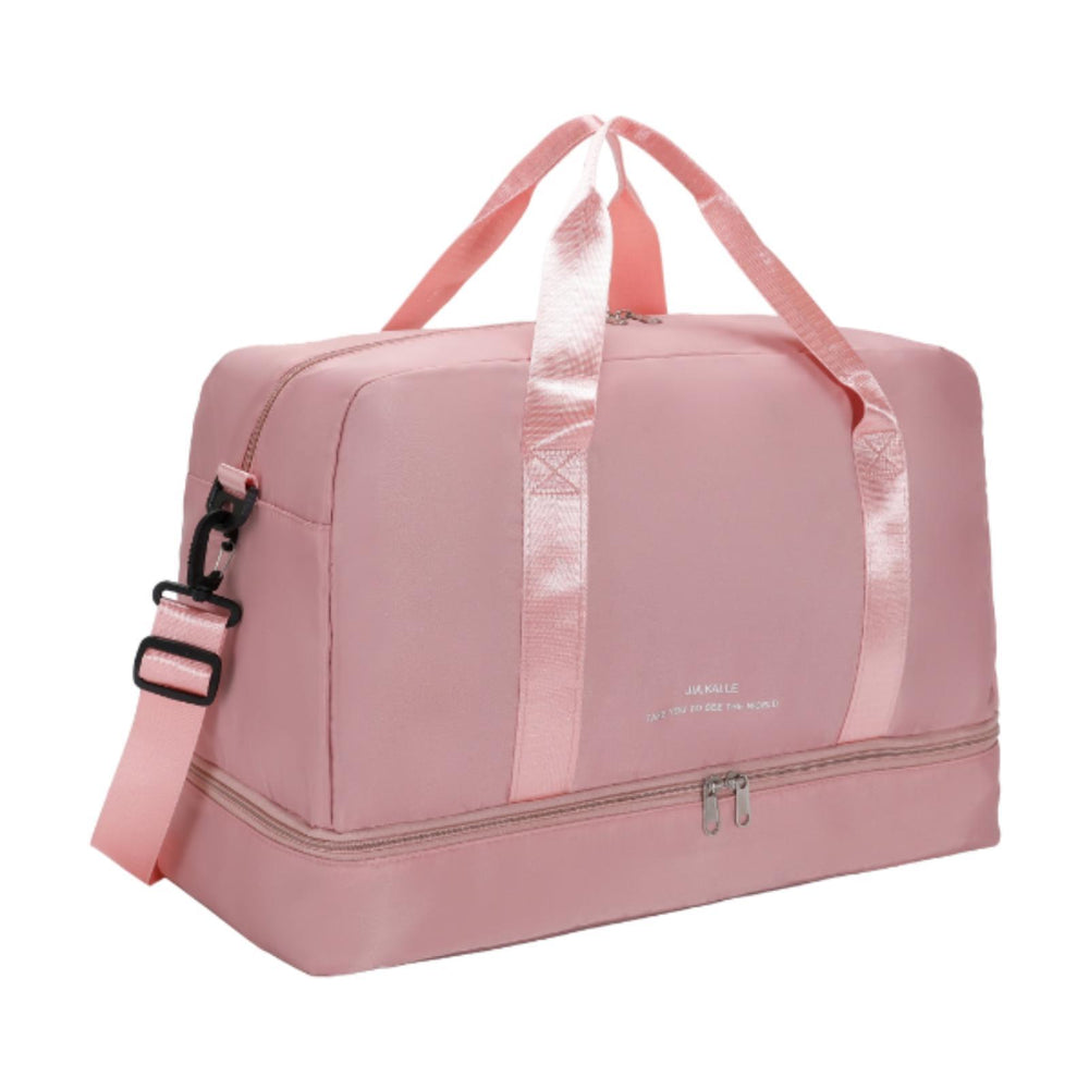 Gym Bag Luggage Bag with Shoe Compartment Tote Bag Handbag Travel Duffel Bag Pink