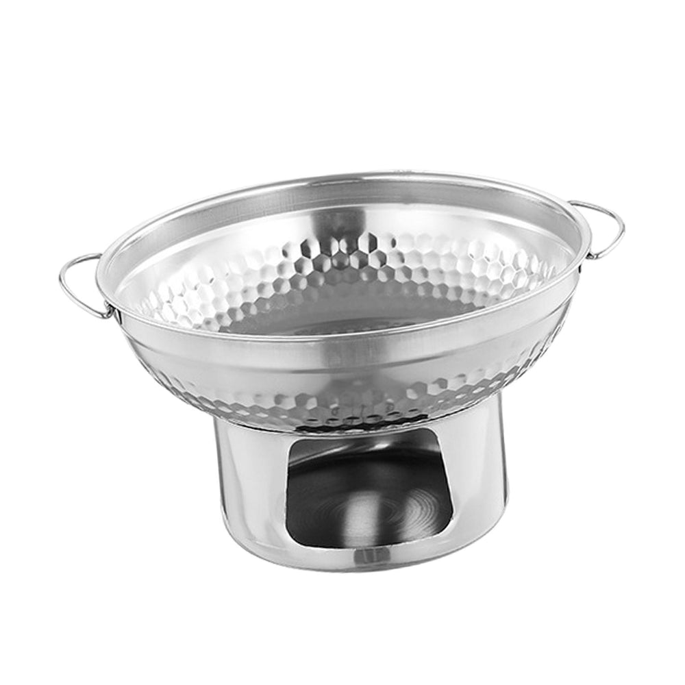 Crofta Alcohol Stoveup Hot Warmer Round Chafing Dish for Hotels Home Outdoor 21.2x12.7cm silvery