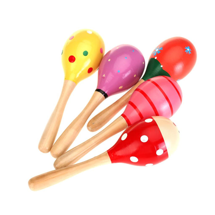 Crofta Fashion Wooden Egg Rattles Toys Children Gift