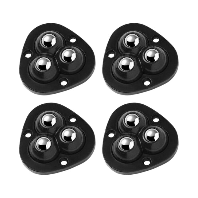 Crofta 4Pcs Self Adhesive Caster Wheels Furniture Wheel for Bins Case Furniture Black