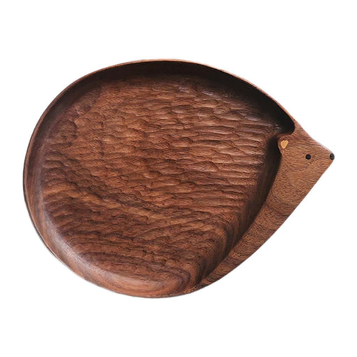 Wooden Hedgehog Shape Tray Appetizer Platter for Hotel Party Favor Farmhouse 20 cmx16 cm