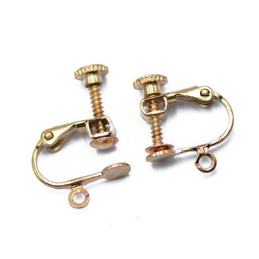 Crofta 12x Non Piercing Copper Adjustable Screw Earring Clips Hooks Jewelry Making