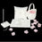 Crofta Pearl Bowknot Wedding Party Guest Book and Pen Ring Pillow Flower Basket Set