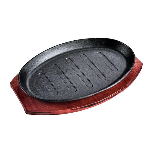 Steak Fry Plate Nonstick Oval Shape Teppanyaki Grill Pan for Kitchen Cooking 10inch