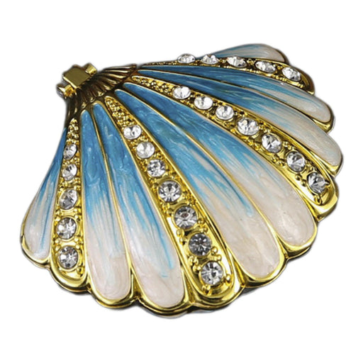 Crofta Jewelry Box Jewelry Holder Shell Trinket Box for Bedroom Living Room Dresser Blue