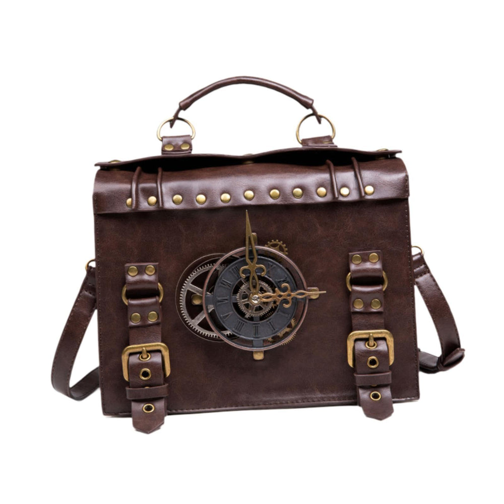 Steampunk Crossbody Bag Adjustable Strap Large Capacity Handbag Shoulder Bag