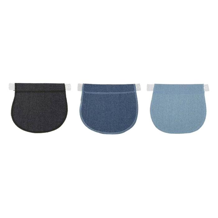 3pcs Waist Extender Pregnant Adjustable Waistband Expanders Gray Denim Blue