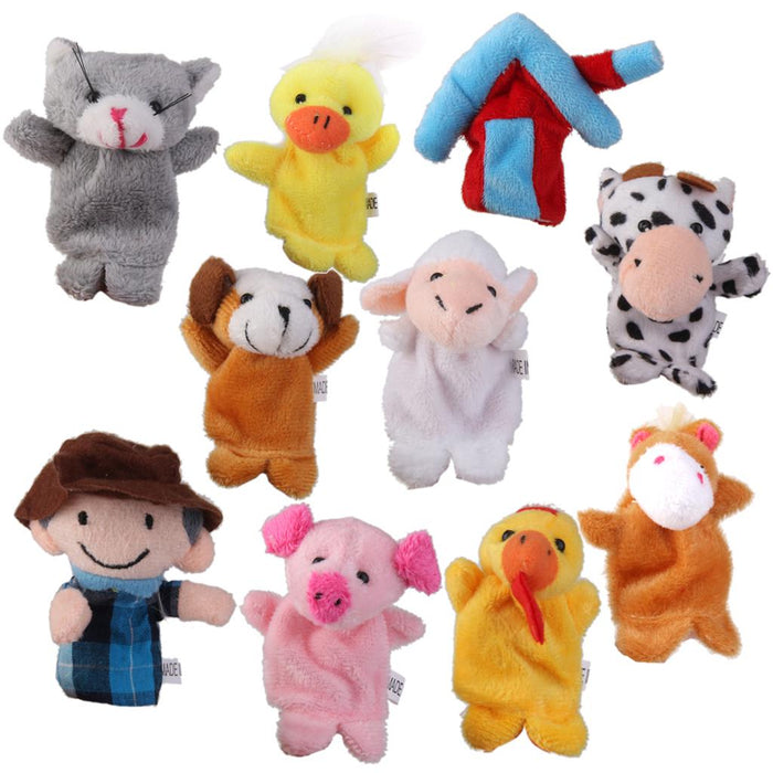 Crofta Old MacDonald Farm Animals Finger Puppets Kids Favor Toys 10pcs