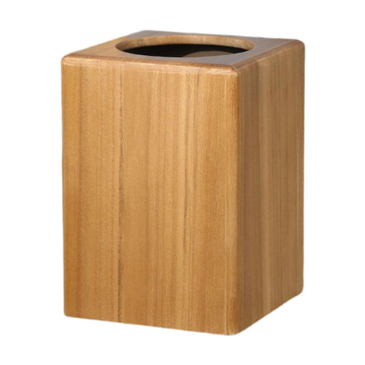 Crofta Wooden Trash Bin Square Small Narrow Garbage Can for Bedroom Decor Farmhouse Wood Color