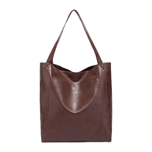 Crofta Women Shoulder Bag Large Capacity Stylish Tote Bag for Commuting Work Ladies Dark Brown