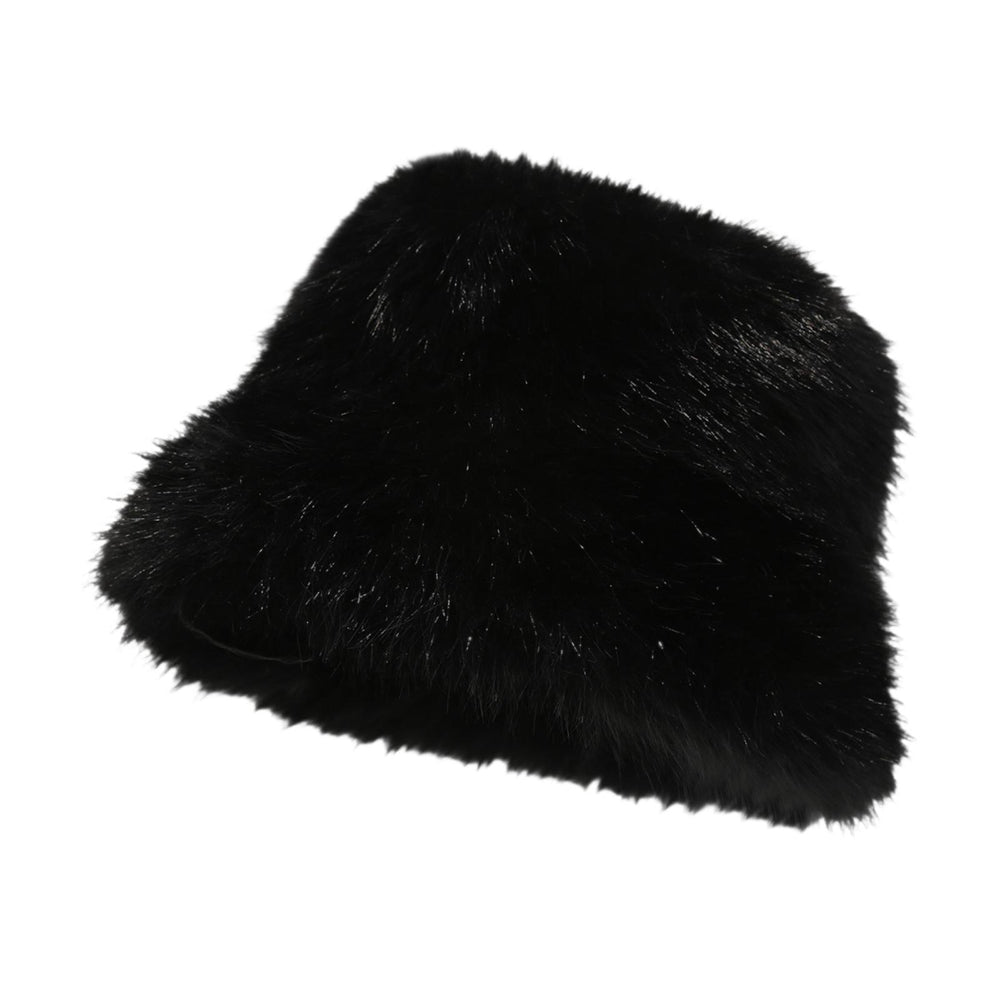 Crofta Womens Fisherman Hat Fashion Soft Warm Casual Faux Fur Hat for Hiking Travel Black