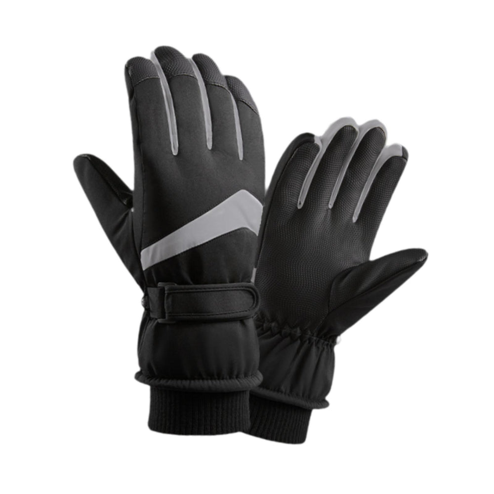 Crofta Winter Warm Gloves 1 Pair Soft Skiing Gloves for Outdoor Sports Hiking Women Black