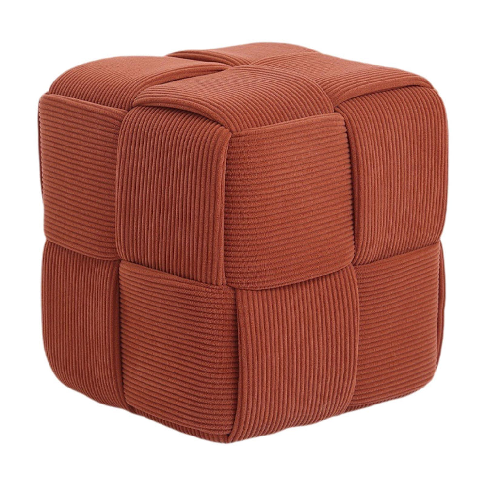 Square Footstool Non Slip Creative Footrest for Bedroom Playroom Living Room Orange