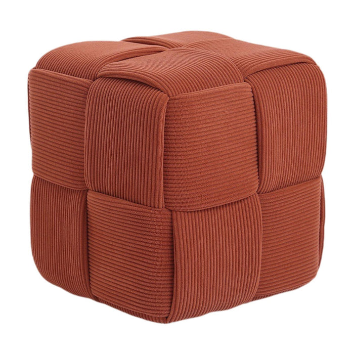 Square Footstool Non Slip Creative Footrest for Bedroom Playroom Living Room Orange