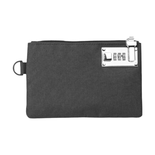 Crofta Lockable Money Purse Utility Small Items Storage Bag for Passports Phones Keys Black