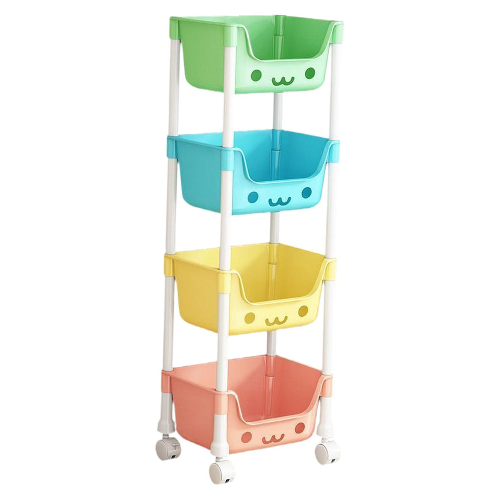 Crofta 4 Tier Storage Cart with Wheel Household Cart for Office Laundry Room Garage Style A