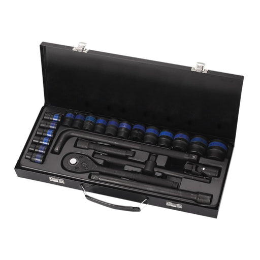 24Pcs Drive Socket Ratchet Wrench Set Car Construction Worker Hand Tools Kit Type A