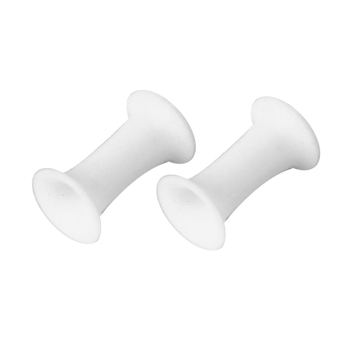 Crofta 2 PCS 6 Gauge 4mm Silicone Tunnel Ear Plug Expander Stretcher (White)