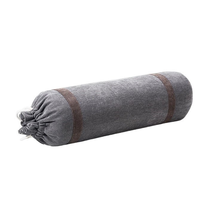 Crofta Yoga Bolster Pillow Legs Removable Cover for Meditation with Carrying Handle gray