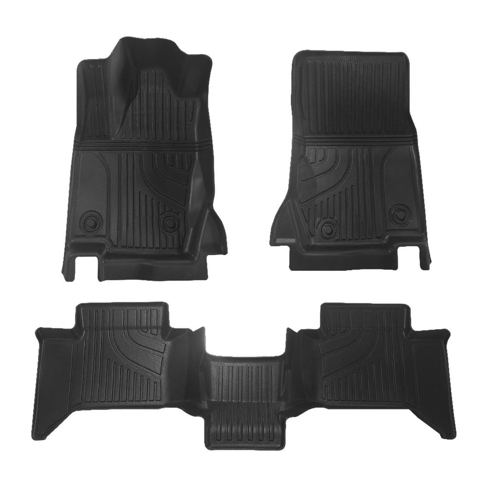 3Pcs Floor Liners Mats Front and Rear for Toyota Prado 2024 Replacement