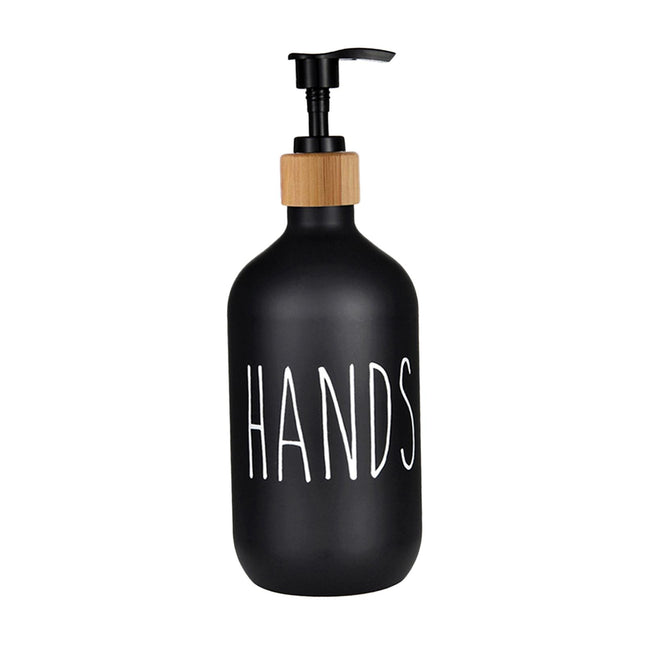 Refillable Shampoo Lotion Bottle Liquid Soap Dispenser for Home Black Hands