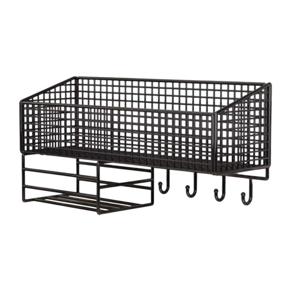 Crofta Office Metal Storage Basket No Punching Bathroom Storage Shelf for Household