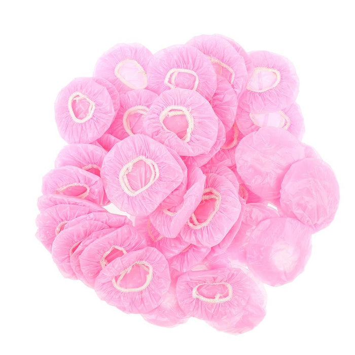 100 Pieces Disposable Bath Ear Covers Waterproof Earmuffs Caps Pink