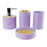 4 Pieces Bathroom Accessories Set Bathroom Decor Bath Accessory Complete Set violet