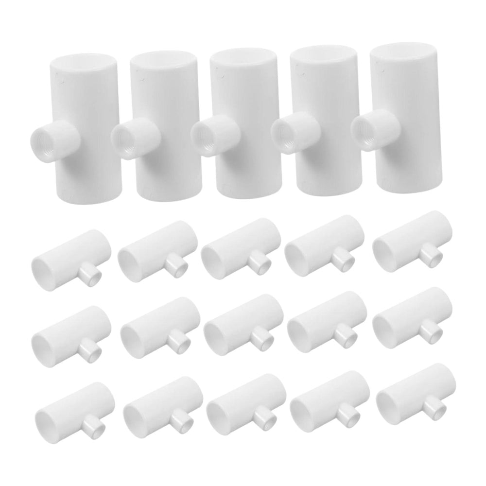 Crofta 20x Chicken Waterer PVC Tee Fittings Sturdy for Poultry Waterer Cups Nipples